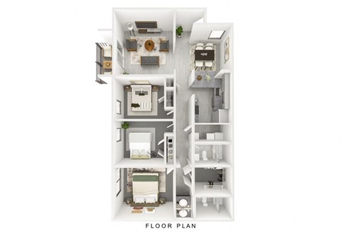 Floor plan for 3 beds, 2 baths, 1350 sqft